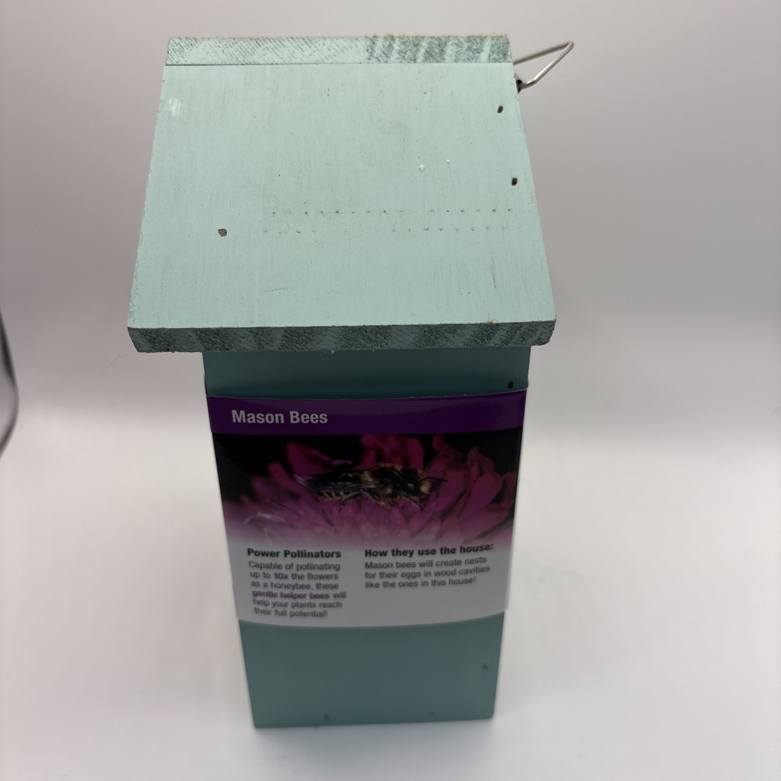 Nature’s Way Better Gardens Pollinator Bug Mason Bee House Wooden Green Blue