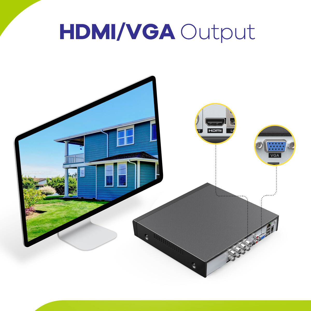 SANNCE 5in1 8CH DVR 1080P Security Camera System CCTV Outdoor EXIR Night Vision