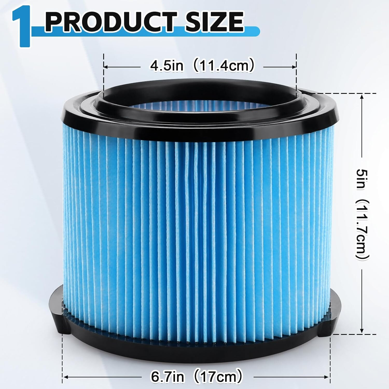 2 Pack VF3500 Filter Compatible with Ridgid 3-4.5 Gallon Wet/Dry Vacuums