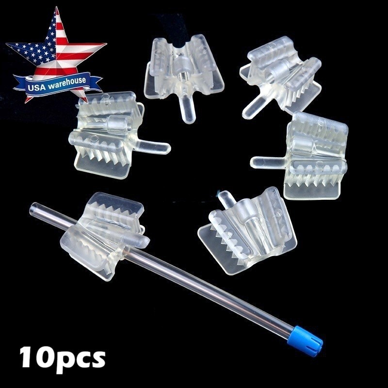 10x Dental Bite Block Rubber Mouth Props Opener with Saliva Ejector Suction tube