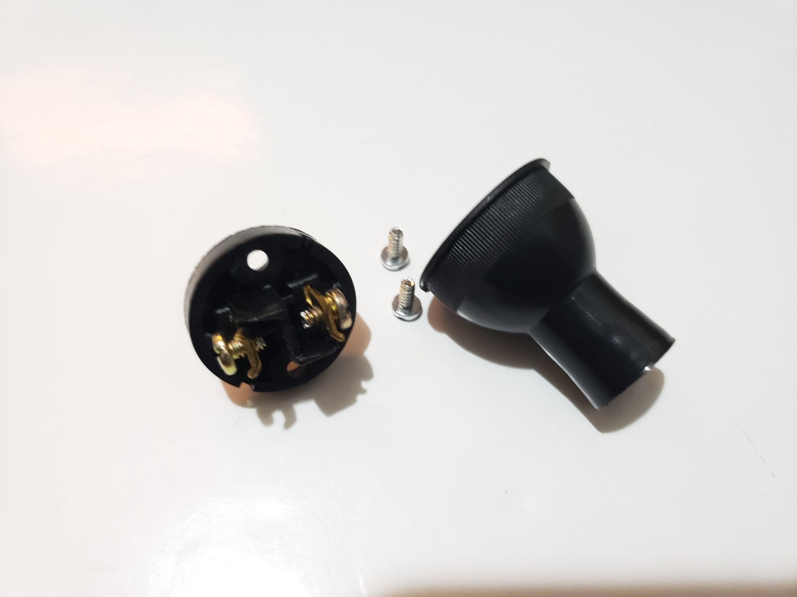 Round Vintage Antique Style BLACK Electrical Plug for Lamp Cord Fan Steampunk