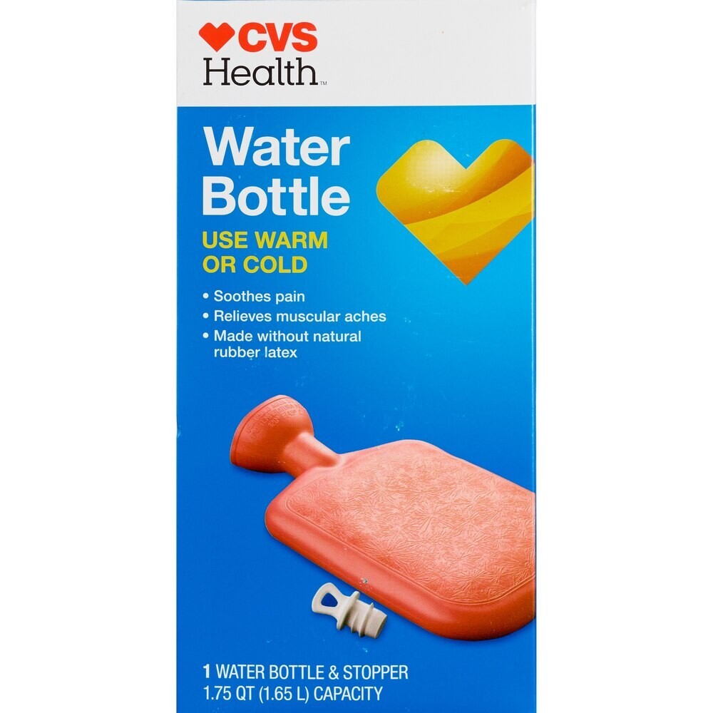 Hot Warm or Cold Water Bottle Made Without Natural Latex Rubber