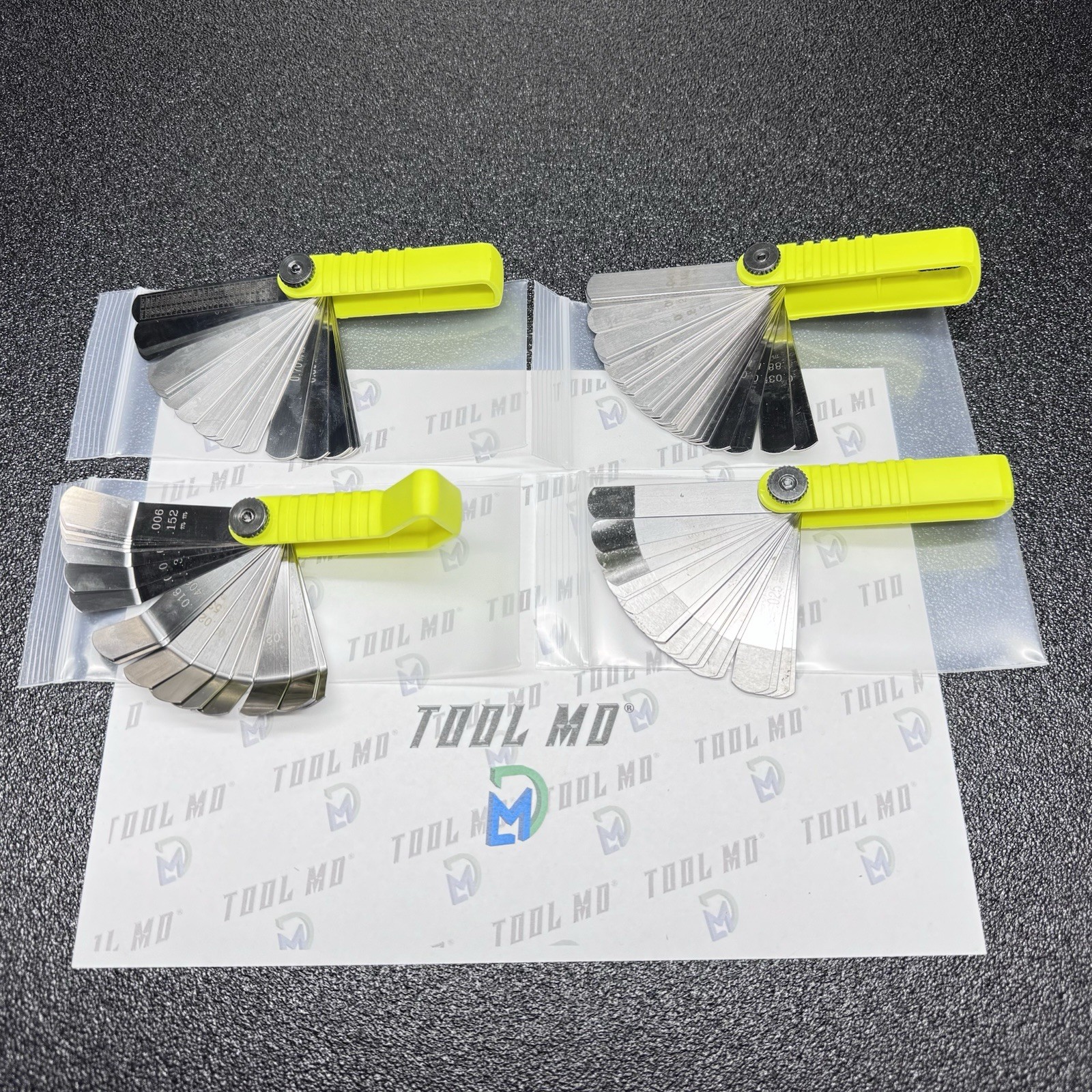 Snap-on Tools USA NEW HI VIZ 4pc Offset 45° & Straight Feeler Gauge Blade Sets