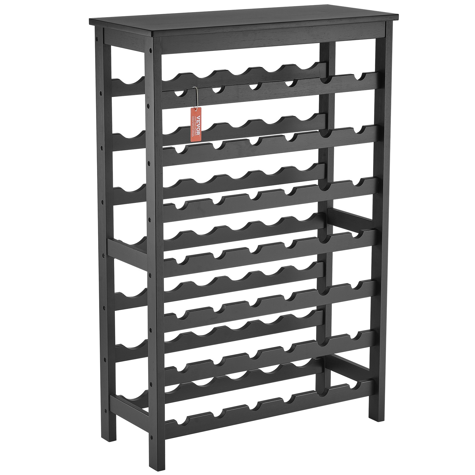 VEVOR 42 Bottle 7-Tier Modular Wine Rack Bamboo Wood Display Shelf with TableTop