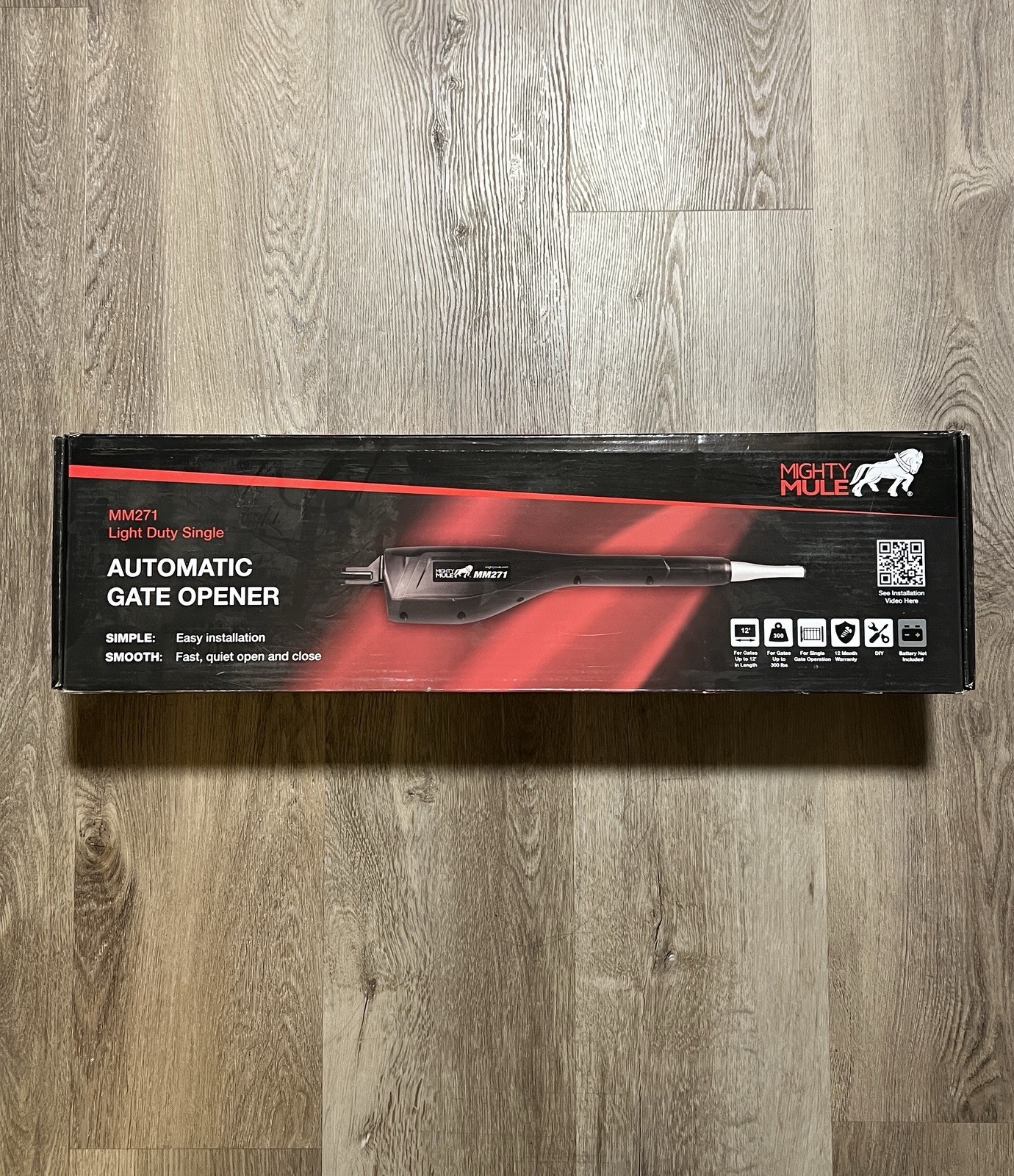 Mighty Mule Light Duty Single Swing Auto Gate Opener, up to 300 lb, Solar, MM271