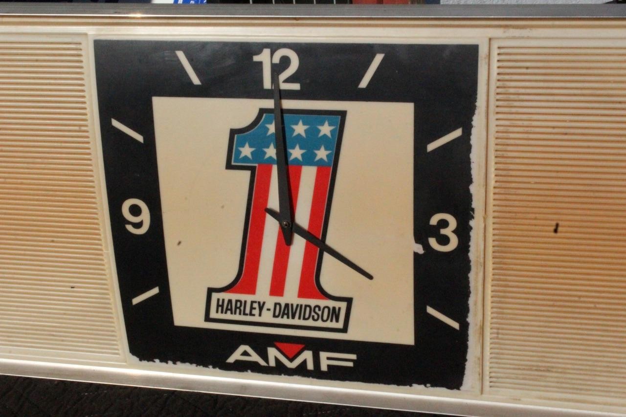 Vintage 1970s Harley Davidson AMF #1 Clock Menu Board Sign Sportster Chopper