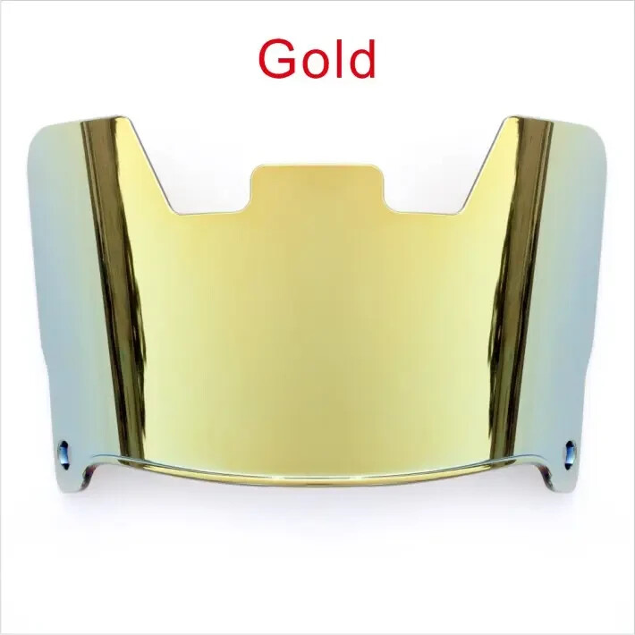 GOLD Full Size SHATTERPROOF Football Helmet Visor, Eye Shield With Quick Clips
