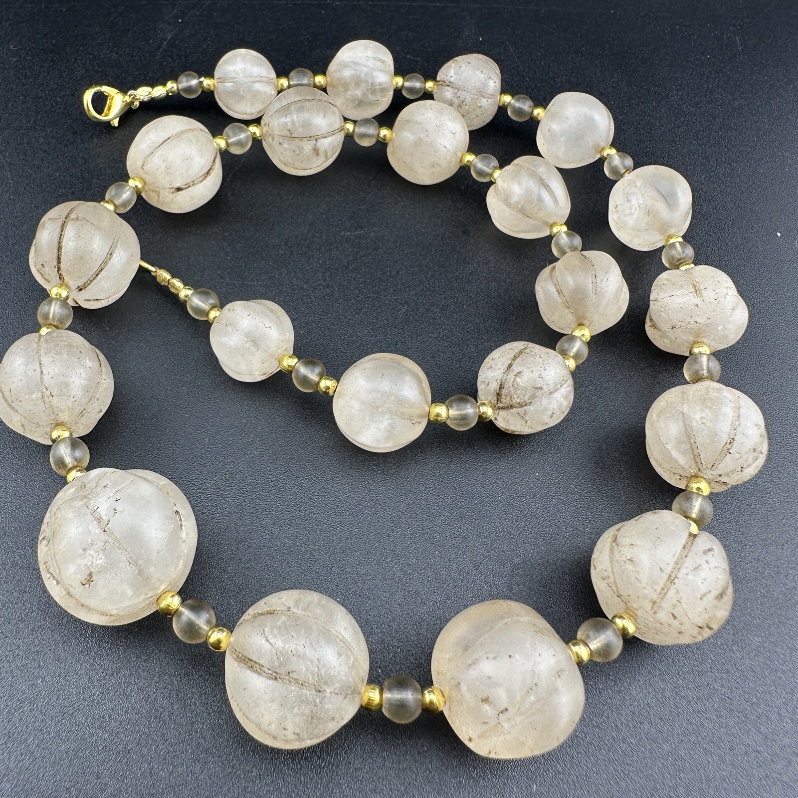 Old Himalayan Regions Crystals ￼ Beads Beads Mala Necklace Rare