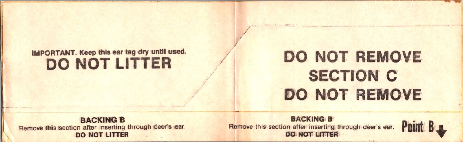 Vntage 1960's Deer Tag Pennsylvania