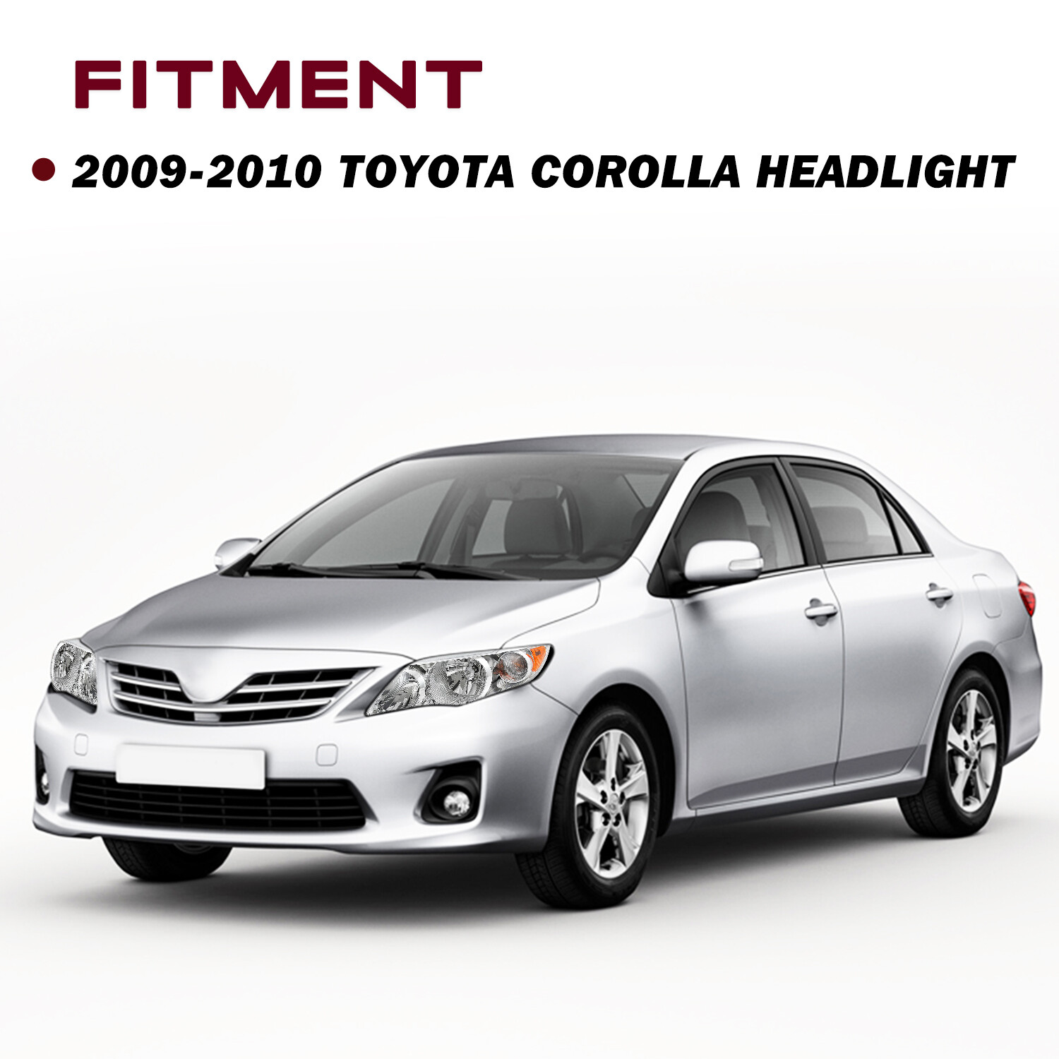 For 2009 2010 Toyota Corolla Chrome Headlights Headlamps L+R TO2502182 TO2503182