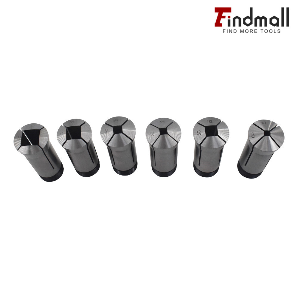 Findmall 5C Square Collet 6 PC Set 1/4",5/16",3/8",1/2",5/8",3/4"