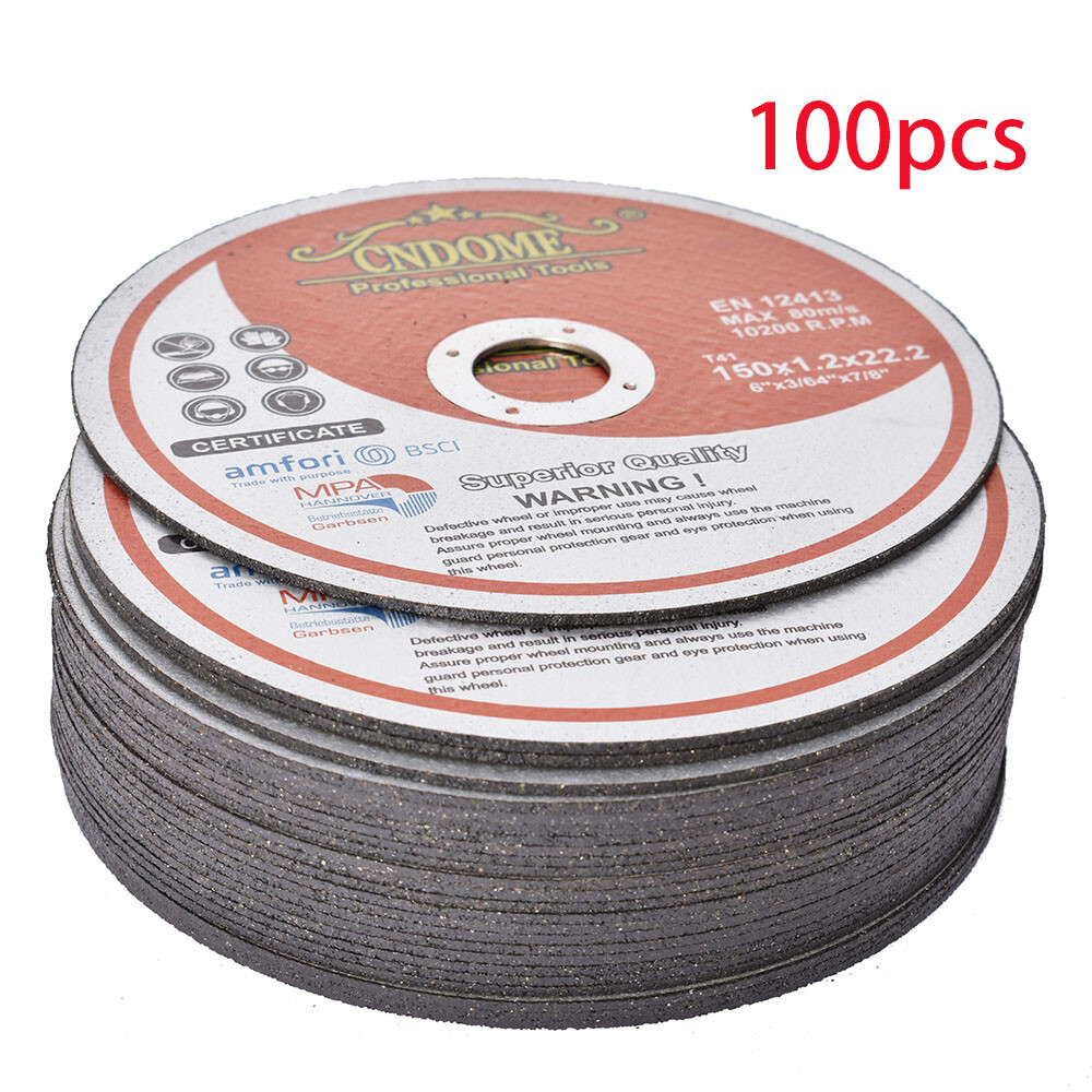 100Pcs 6"x.045"x7/8" Cut-off Wheel - Metal & Stainless Steel Cutting Discs