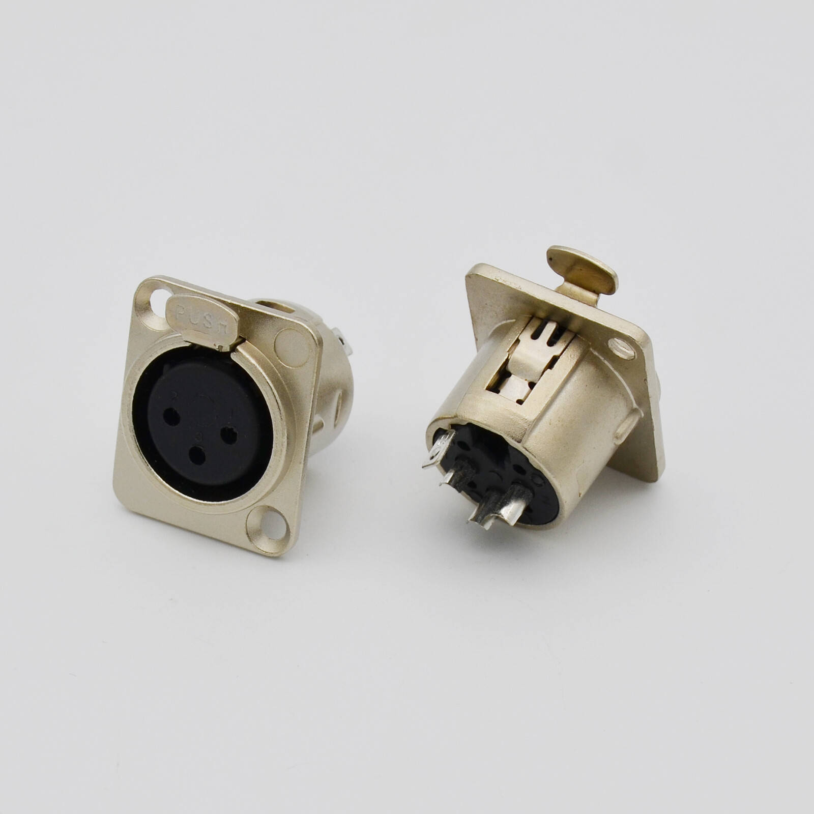 10,XLR 3-Pin Female Metal Panel Mount Chassis Microphone Jack Audio Connector