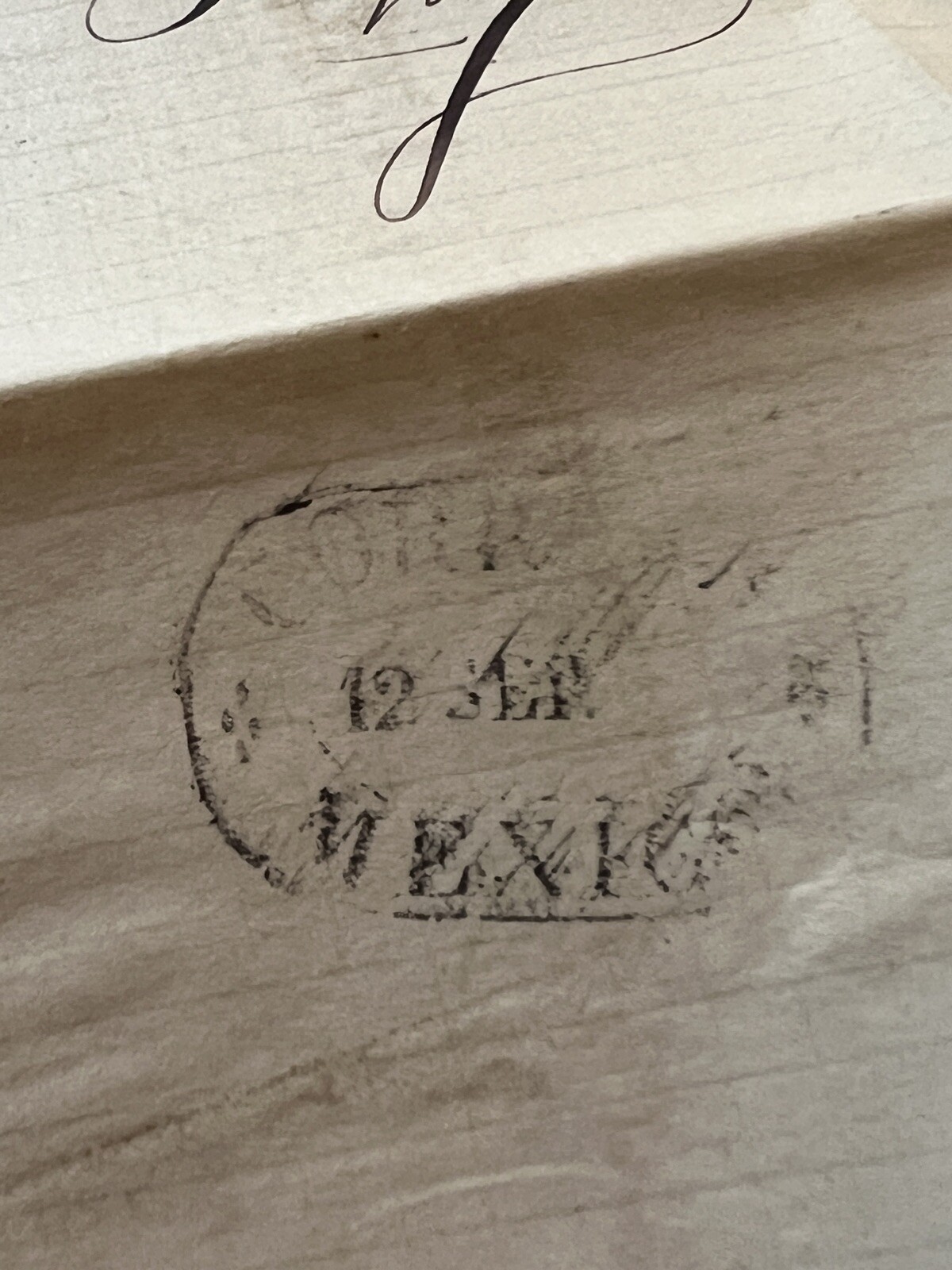 1871 PUEBLA MEXICO FOLDED LETTER COVER, OVAL CANCEL, HIDALGO IN CIRCLE STAMP