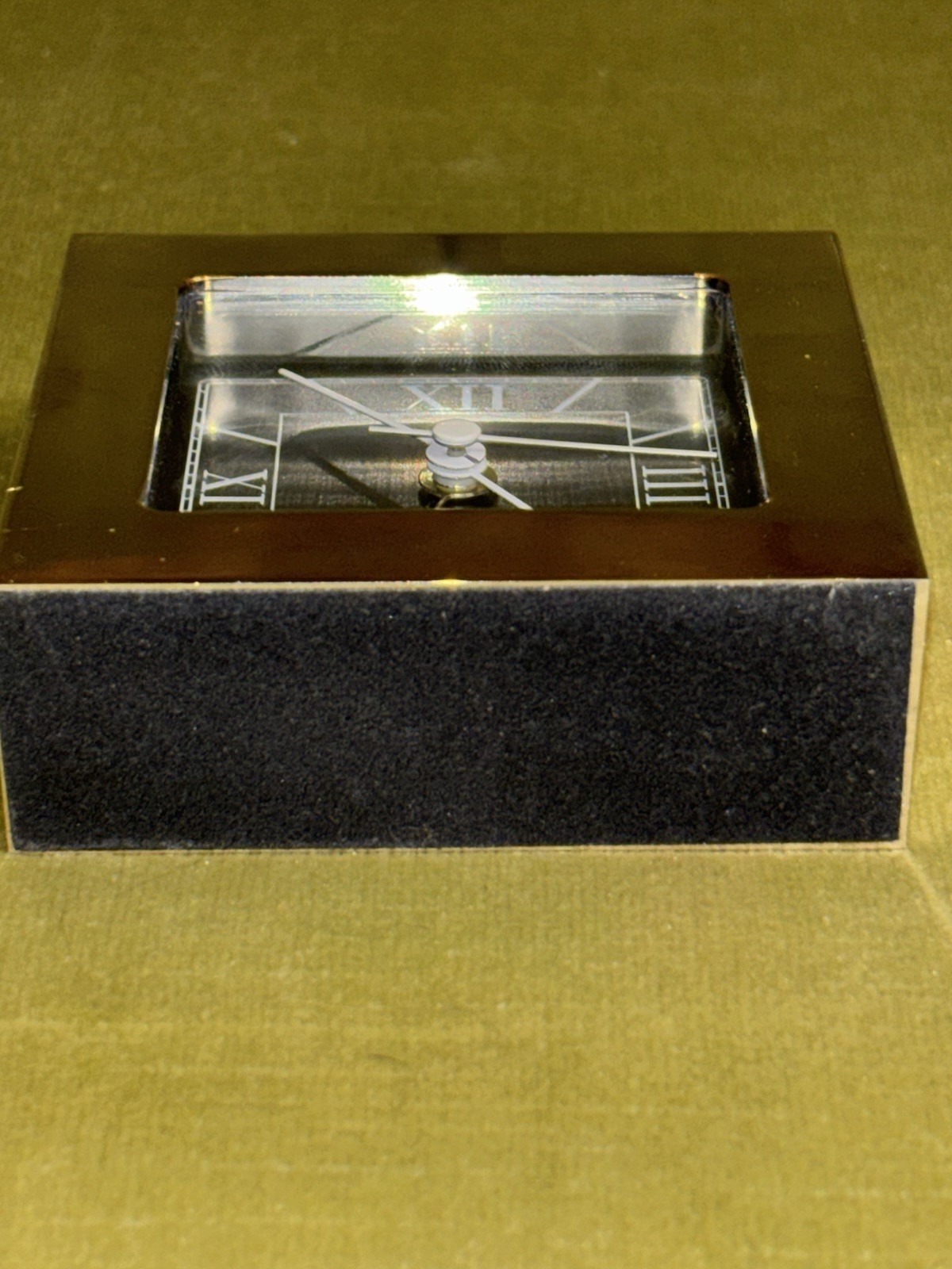 Chelsea Polished Nickle Art Deco Desk Alarm Clock German Quartz Movment 3"