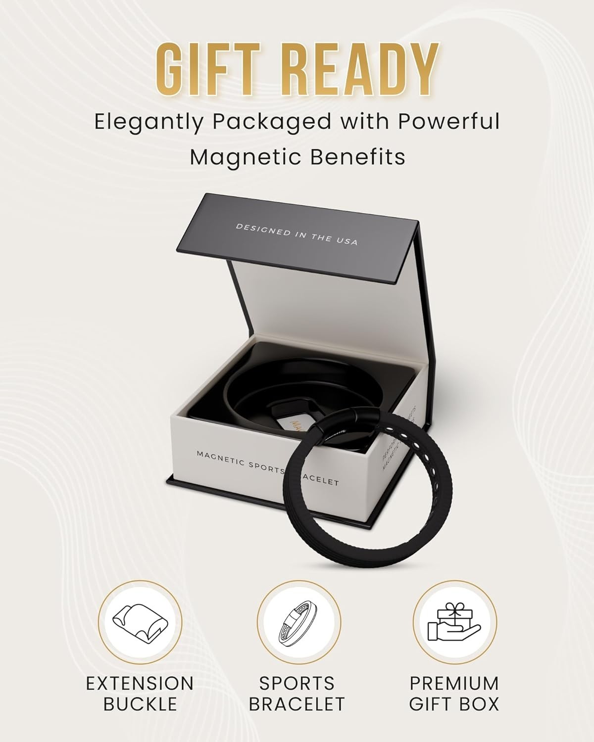 MagnetRX® Magnetic Sports Bracelet for Men Ultra Strength Magnetic for Unisex