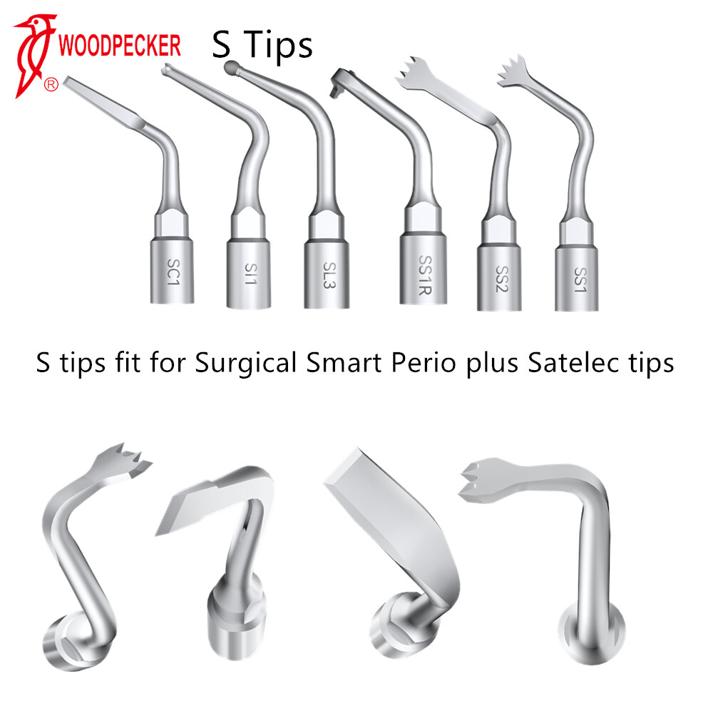 Woodpecker Ultrasonic Bone Surgery Tips S Tip Fit Surgic Smart Satelec Handpiece