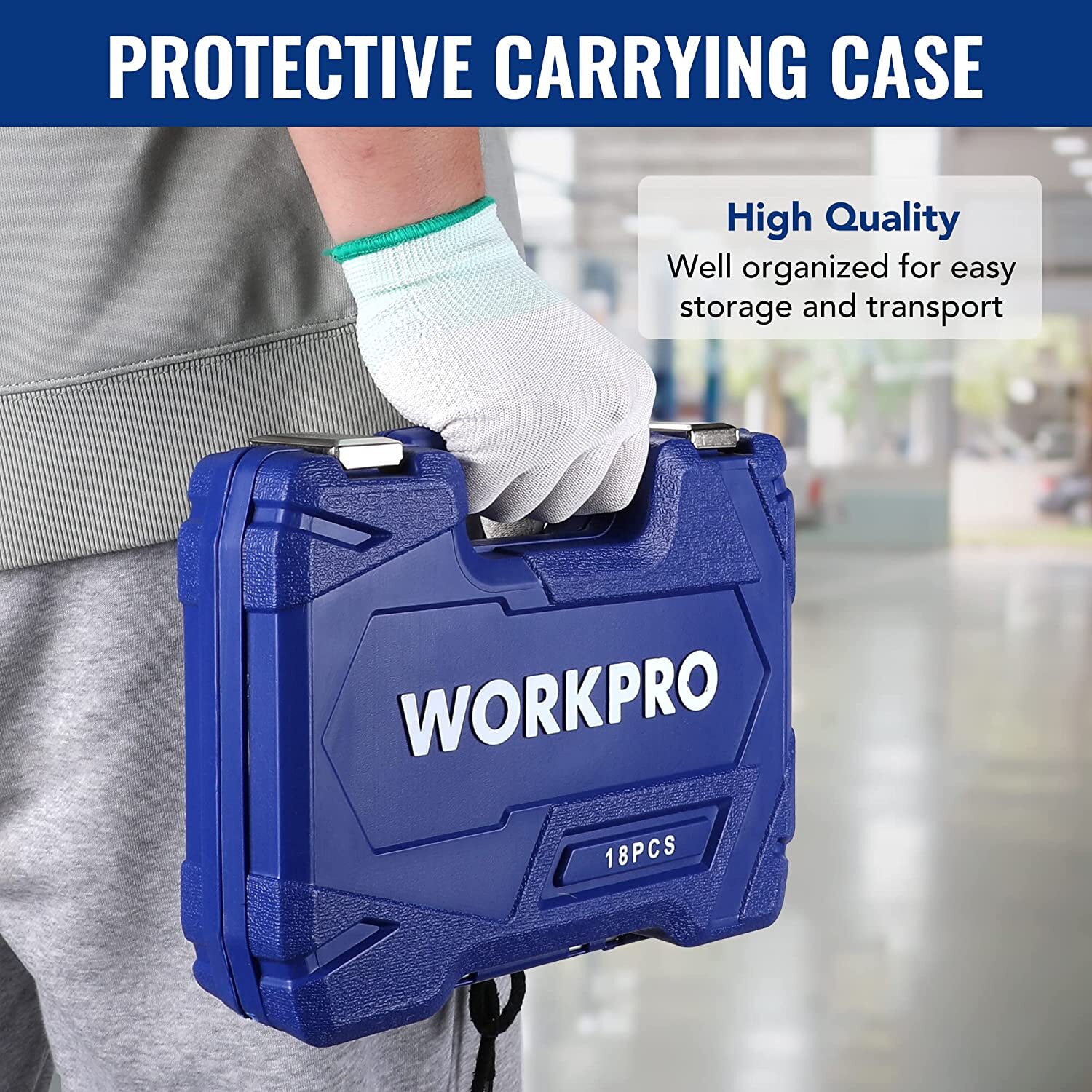 WORKPRO 18PCS Drive Tool Accessory Set 1/4"3/8''&1/2''Drive Corrosion-resistant