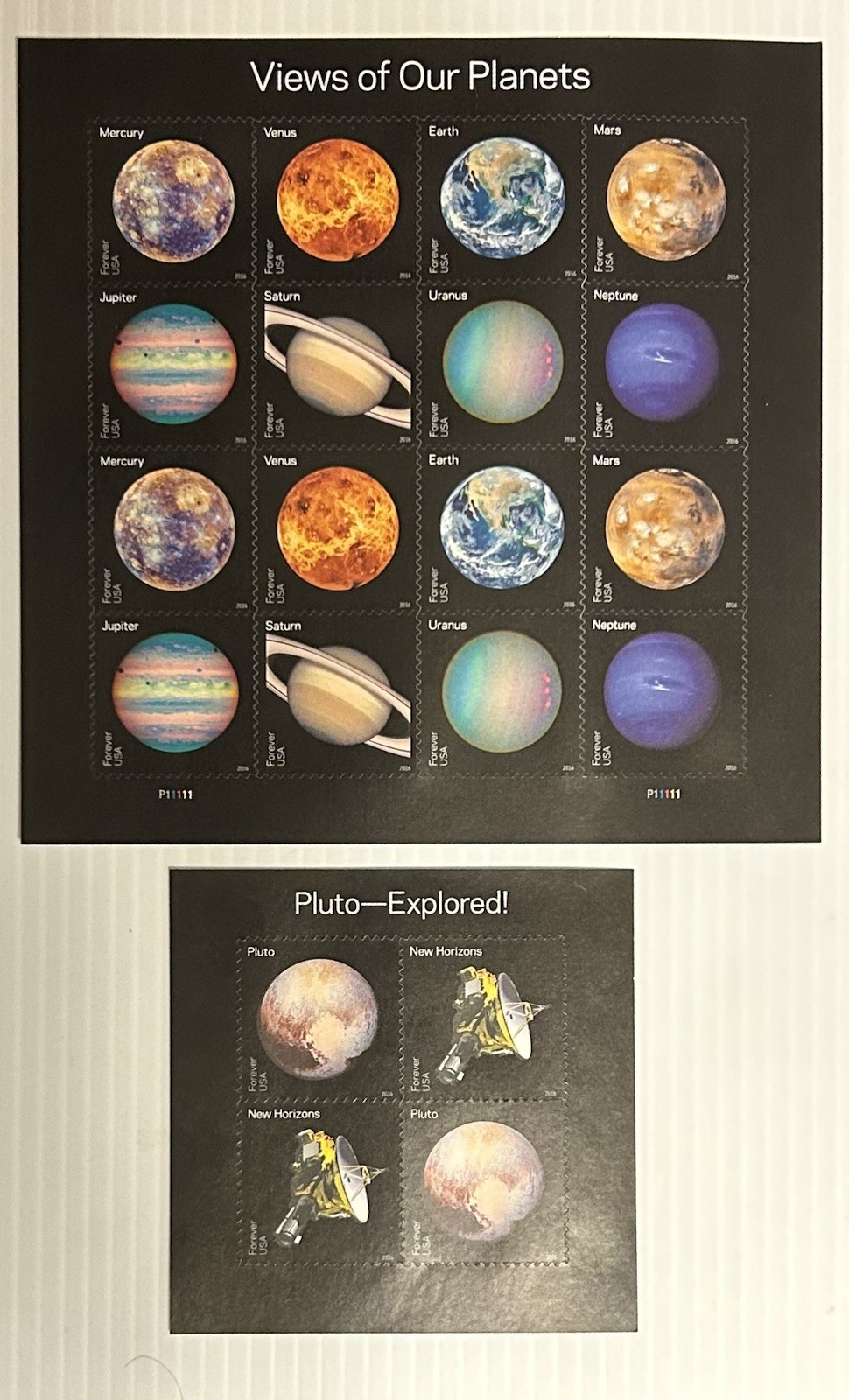1 Each VIEWS OF OUR PLANETS – PLUTO-EXPLORED Sheets of MNH Postage Stamps
