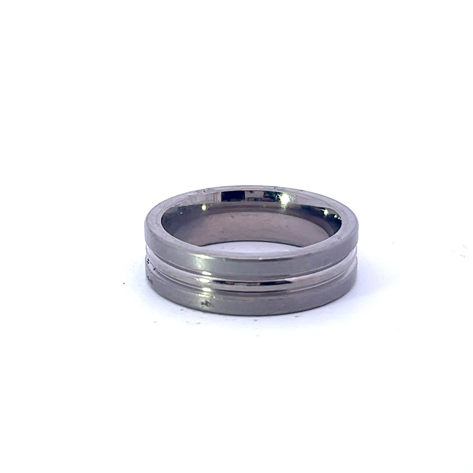 Men's TRITON Titanium Square Grooved 7mm Wedding Band Ring