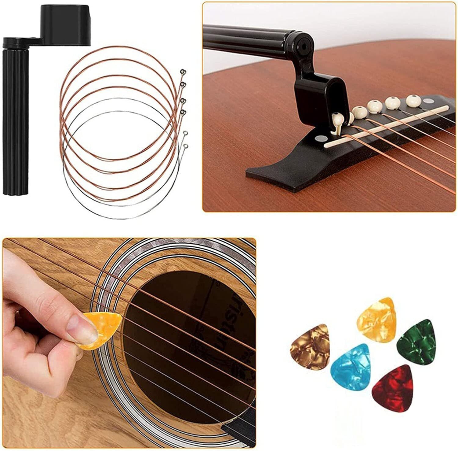 72p Guitar Care Kit Luthier Setup Repair Maintenance Tools Full Set Guitar Tools