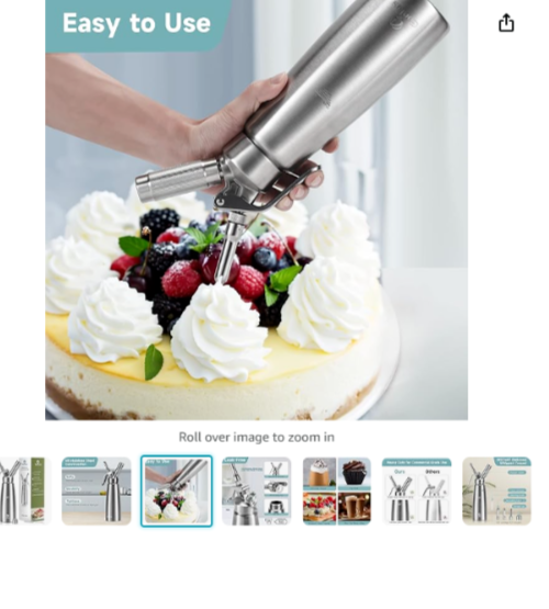 Cream Charger Whipper Whip Coffee Dessert Portable Dispenser Foam Whipped 8g