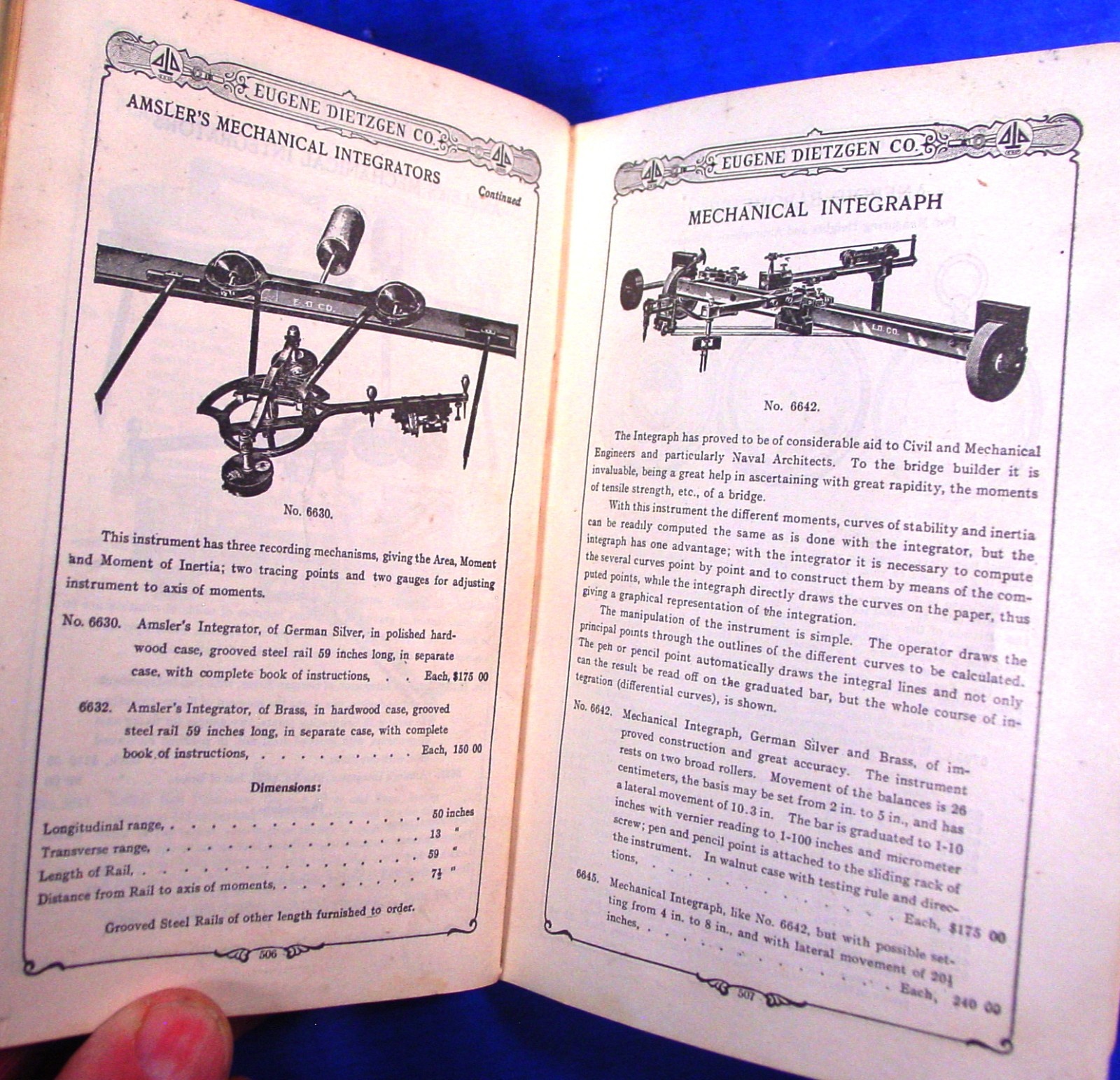 1910 Dietzgen Surveying & Drafting Insts. Catalog