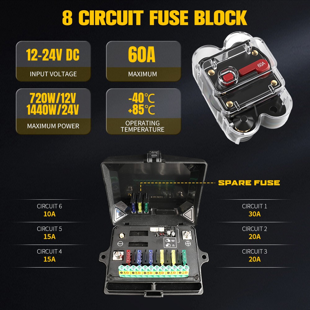 AUXBEAM 6 GANG SLIM LED SWITCH PANEL AUTO DIMMABLE OFF ROAD LIGHT RGB CONTROLLER
