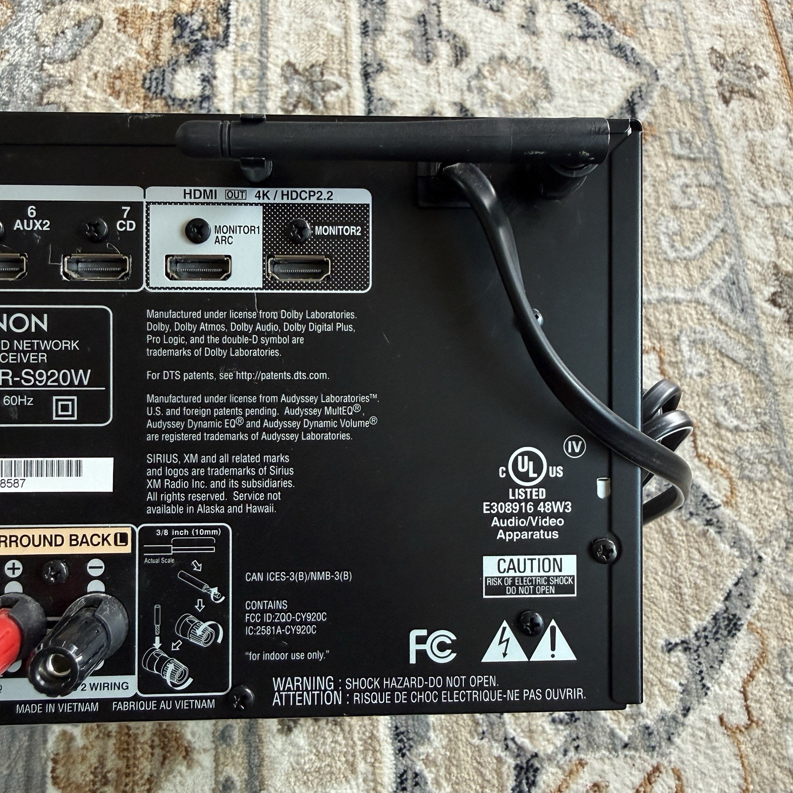 Denon AVR-S920W 7.2 Channel Network A/V Receiver NO REMOTE, Works! Spotify HDMI