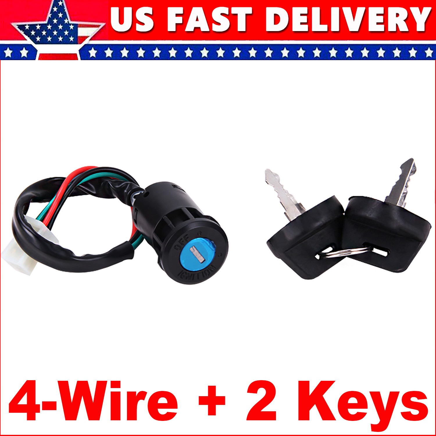 IGNITION KEY SWITCH FOR 110cc 125cc CHINESE QUAD ATV TAOTAO KANDI COOLSTER