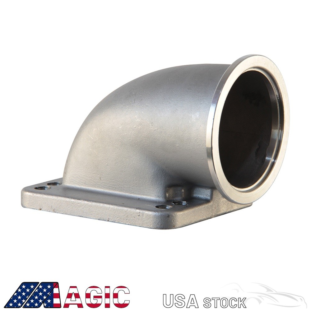 2.5" 63mm Vband 90 Degree Steel Cast Elbow Adapter Flange For T3 T4 Turbo SL