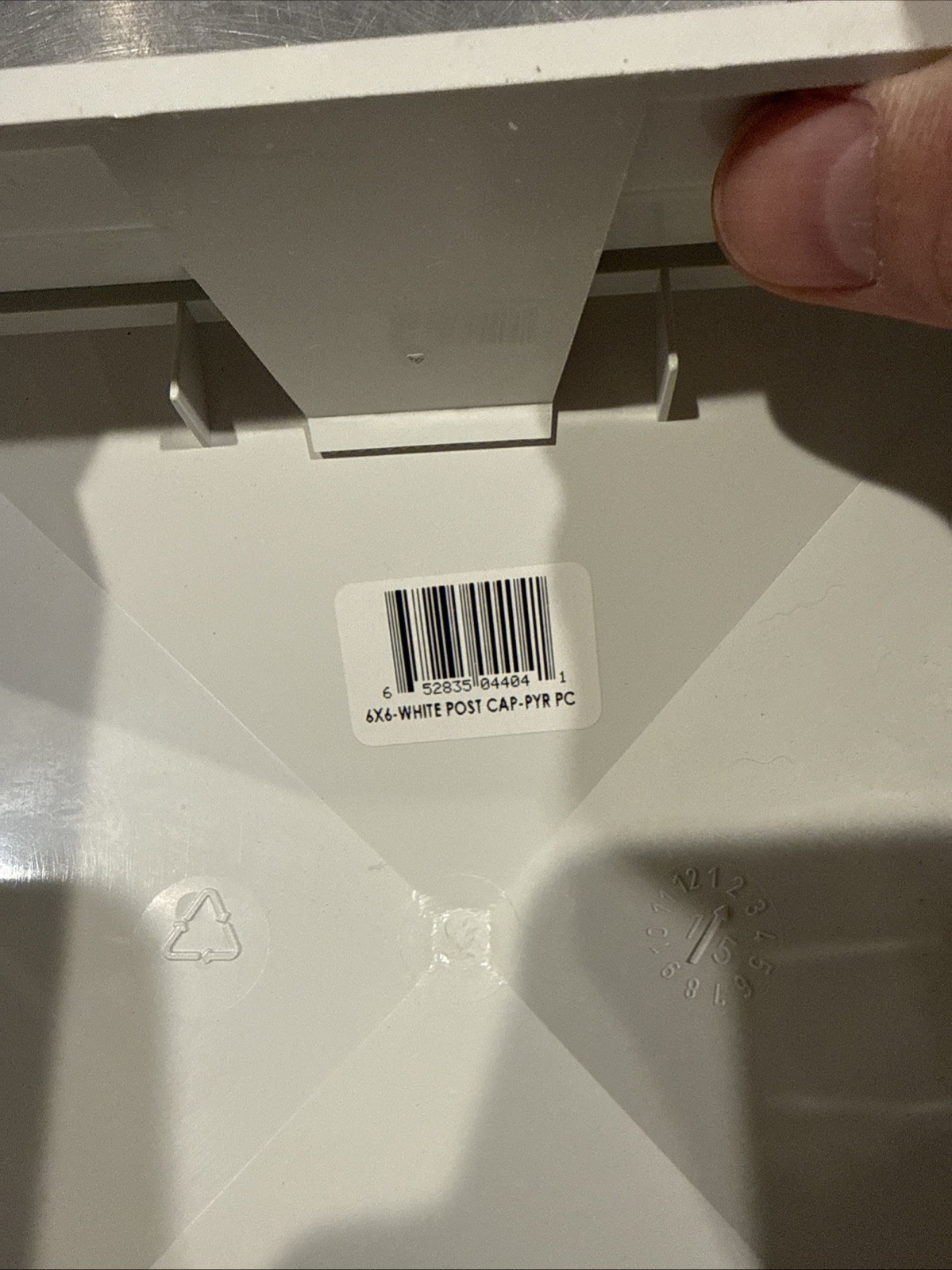 TREX DECKING WHITE 6 X 6 PYRAMID POST SLEEVE CAP 5.5 X 5.5 INSIDE PRWPYCAP6X6