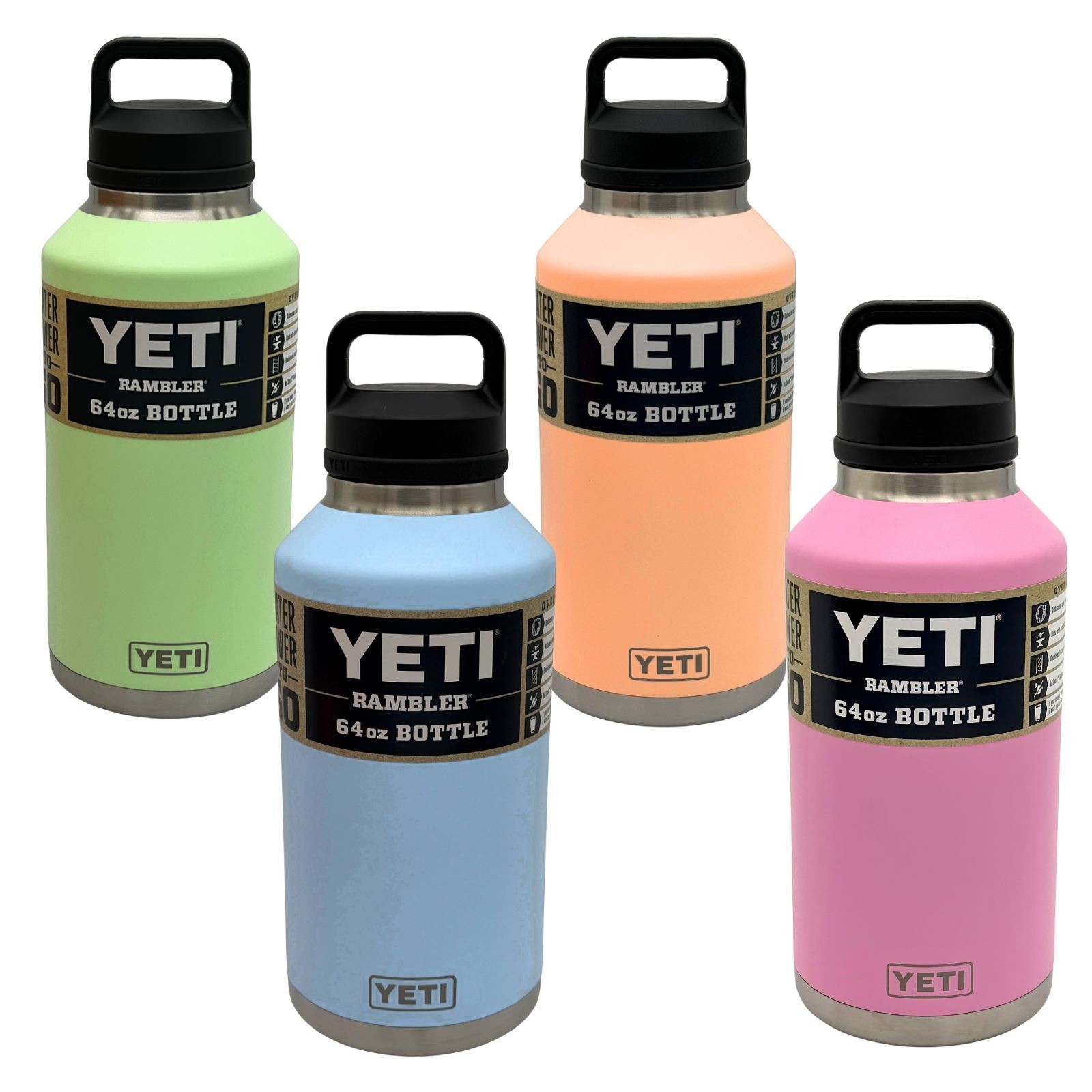 YETI Rambler 64 oz Bottle Chug Cap Limited Edition Retired Colors Closeout Sale