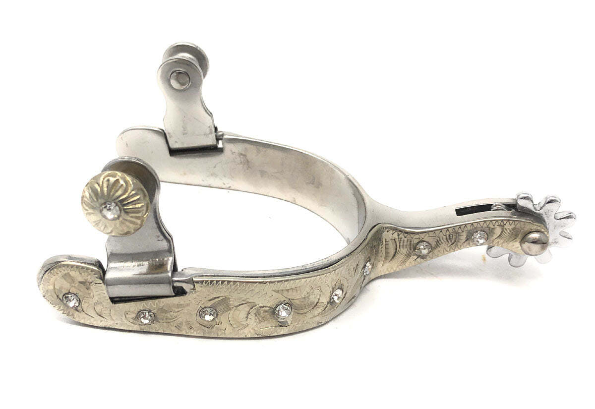 Stainless Steel Rhinestone Spurs - Ladies