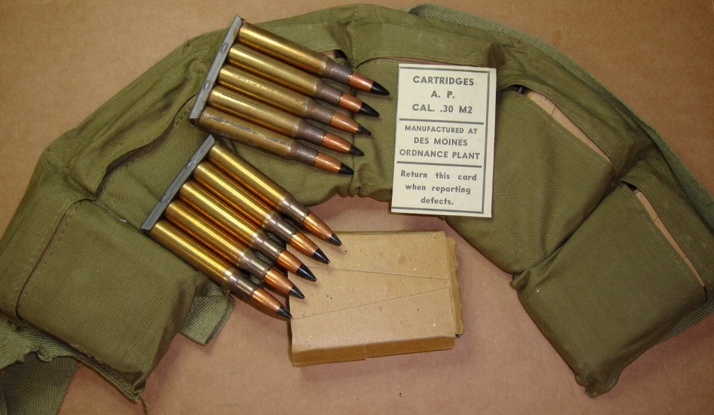 EARLY WORLD WAR II NEW REPLICA BANDOLEER LOT CARDS FOR CAL.30 M2 BALL AND A.P.