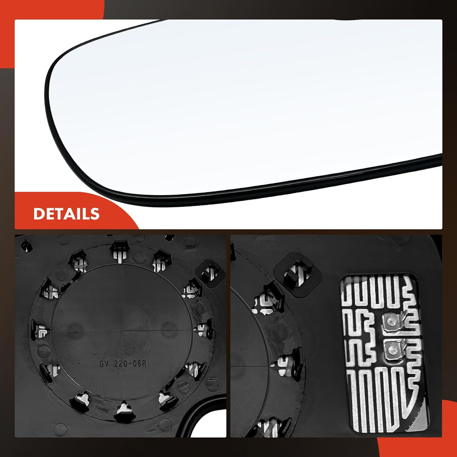 Right Heated Mirror Glass Passenger w/Backing Plate for Chevy GMC Cadillac