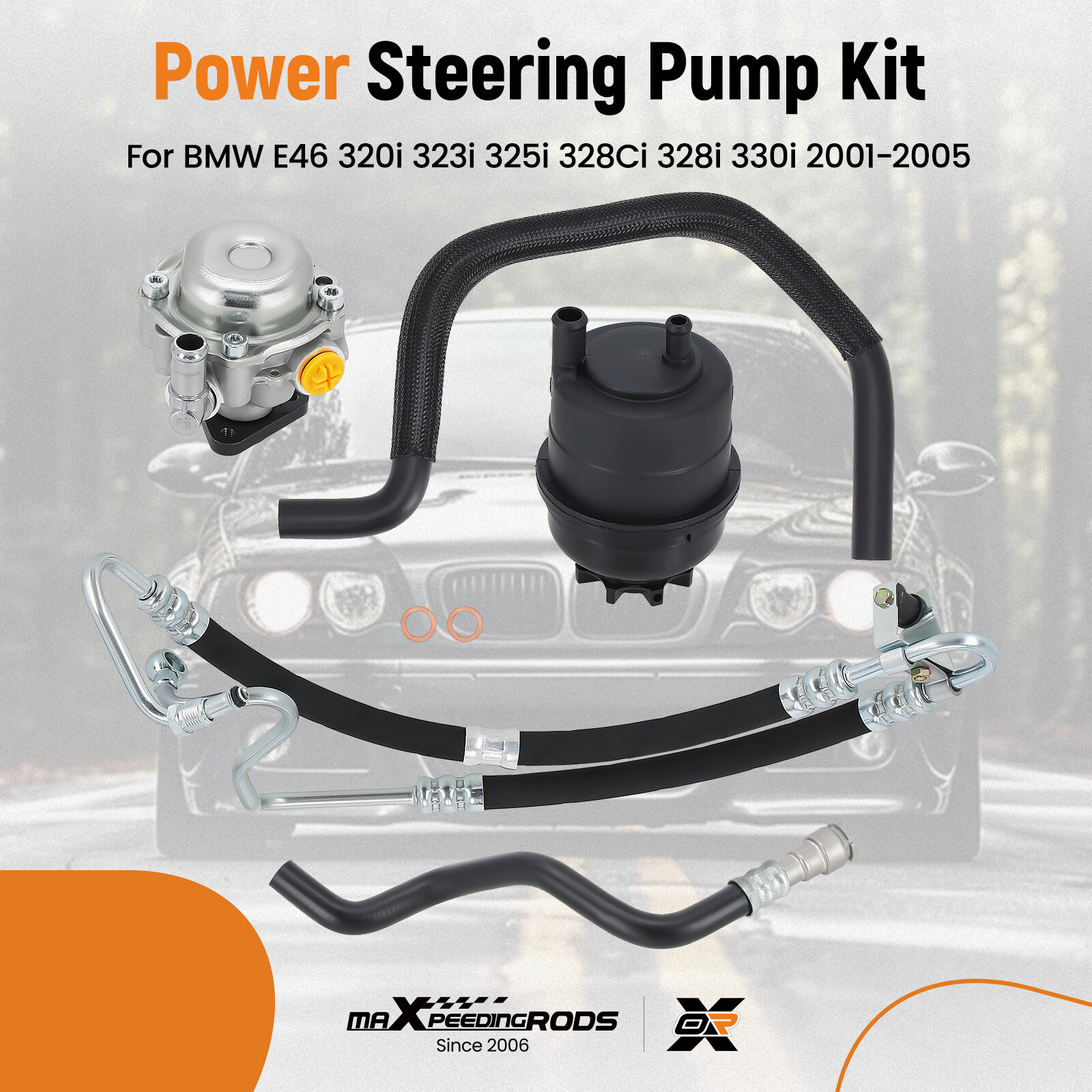 Power Steering Pump Kit For BMW E46 325Ci 330Ci 2000-2005