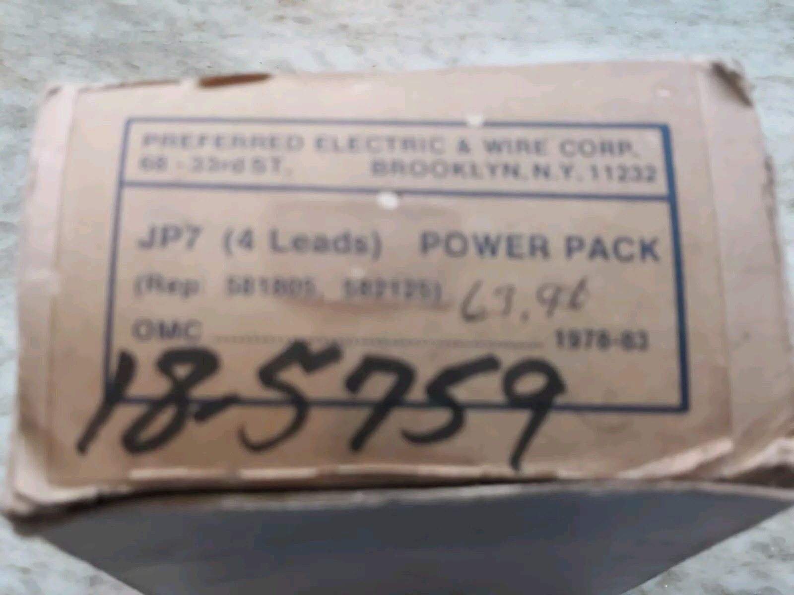 New Preferred JP7 Sierra 18-5759 Power Pack Fits 1978-83 4-Cyl OMC Free Shipping