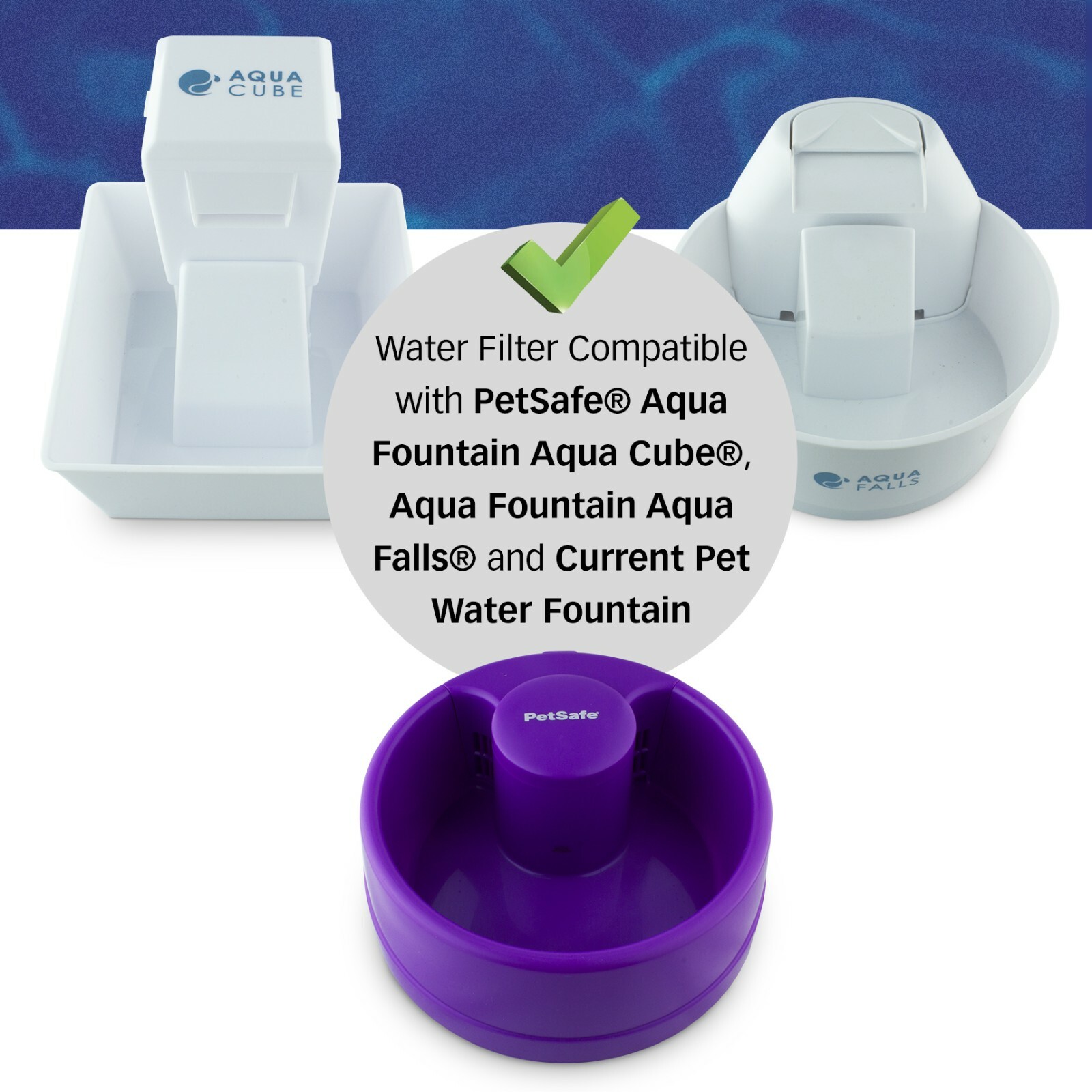 Filters for Aqua Fountain Aqua Cube, Aqua Falls & PetSafe Current, Pack of 12