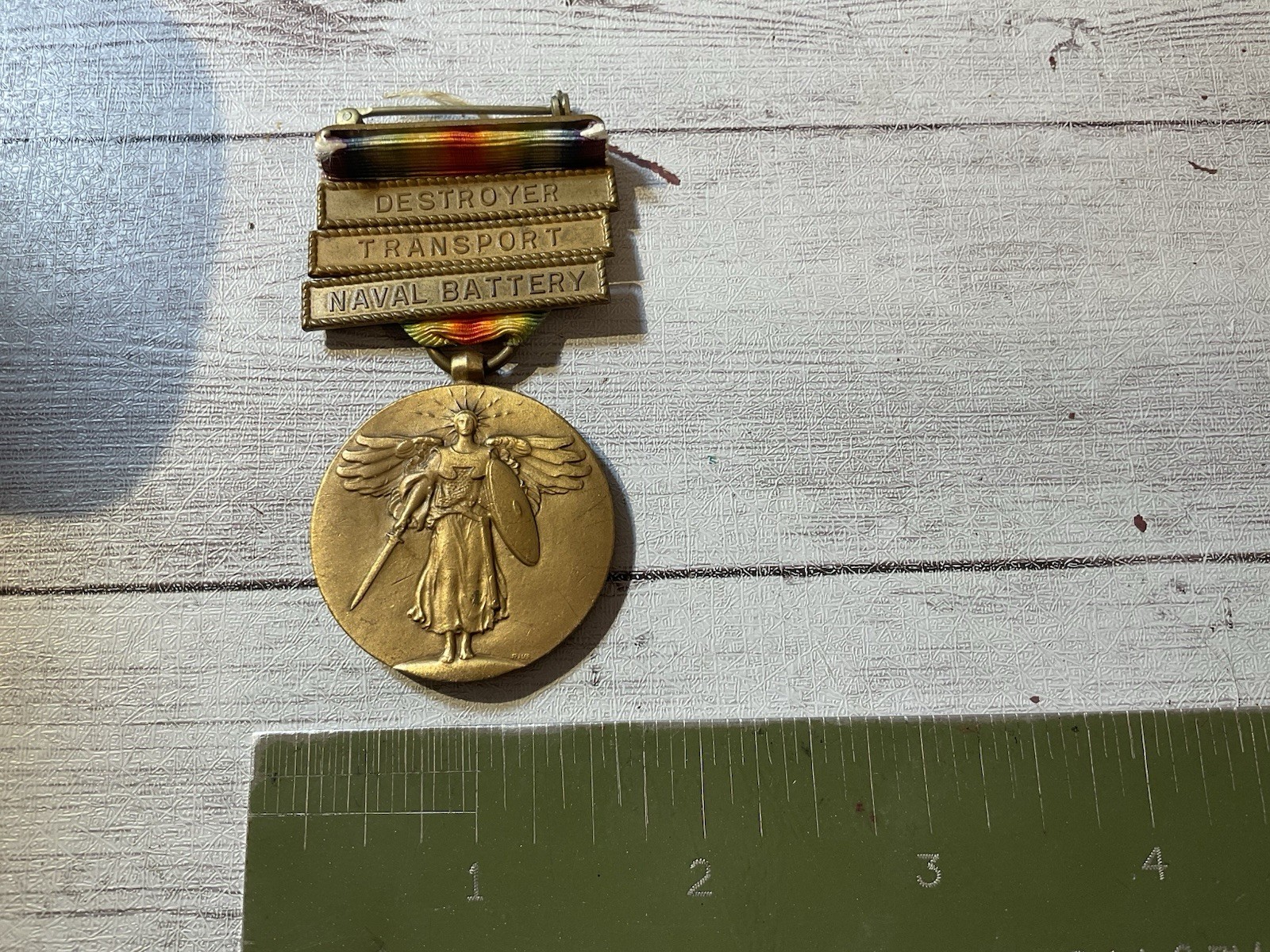ORIGINAL WWI USN VICTORY MEDAL WITH 3 CLASPS