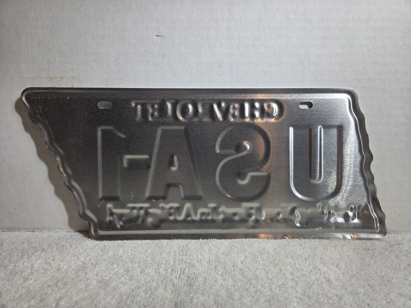 Vintage Tennessee CHEVROLET USA-1 Booster License Plate State Shaped
