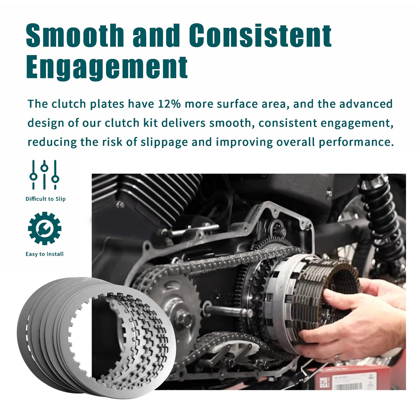 Extra Plate Friction Clutch Primary Cover Gasket for 04-20 Sportster XL 883 1200