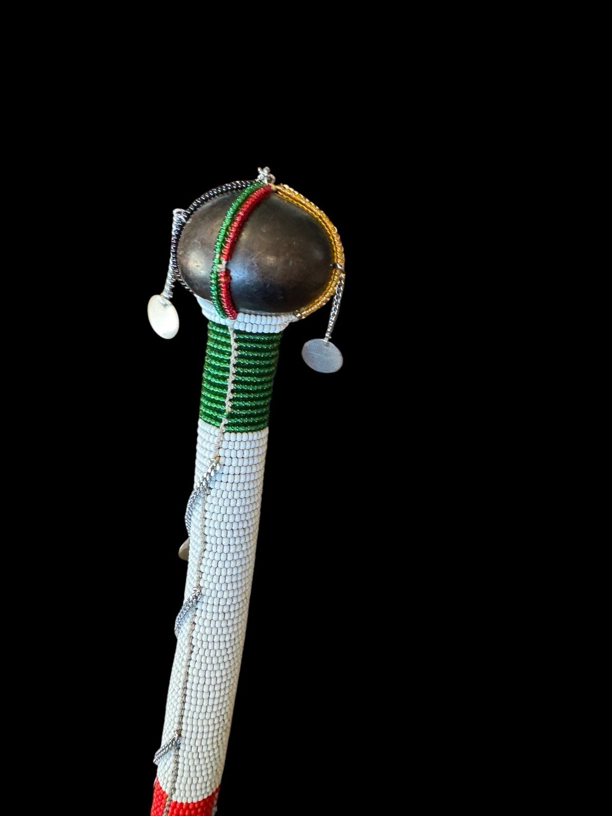 Handmade Decorative African Art Beaded Maasai Rungu Club Baton Masai Shillelagh