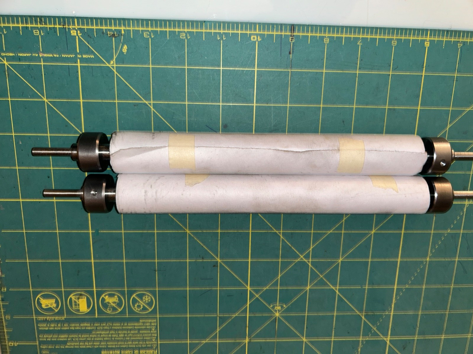 letterpress rollers set 2 6x9 chase Daughaday 2 letterpress printing no press