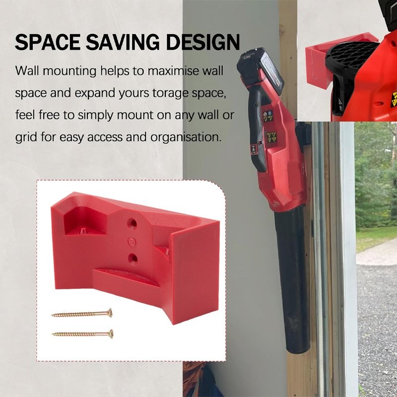 Heavy Wall Mount Holder for Milwaukee 2724-20 & 2724-21 Leaf Blower with Screws
