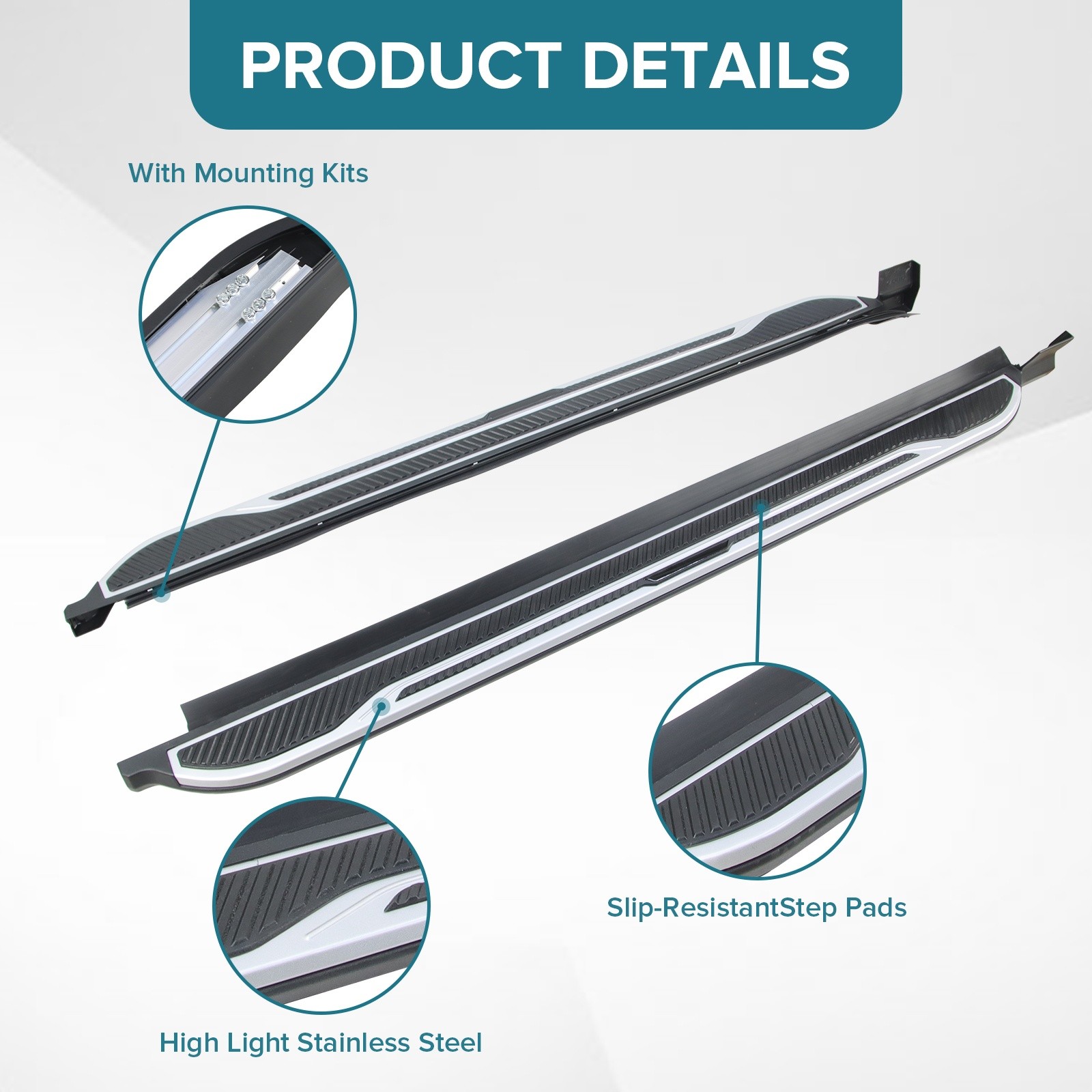 Running Boards Side Step Pedal Nerf Bar Fits For 2020-2025 Ford Escape