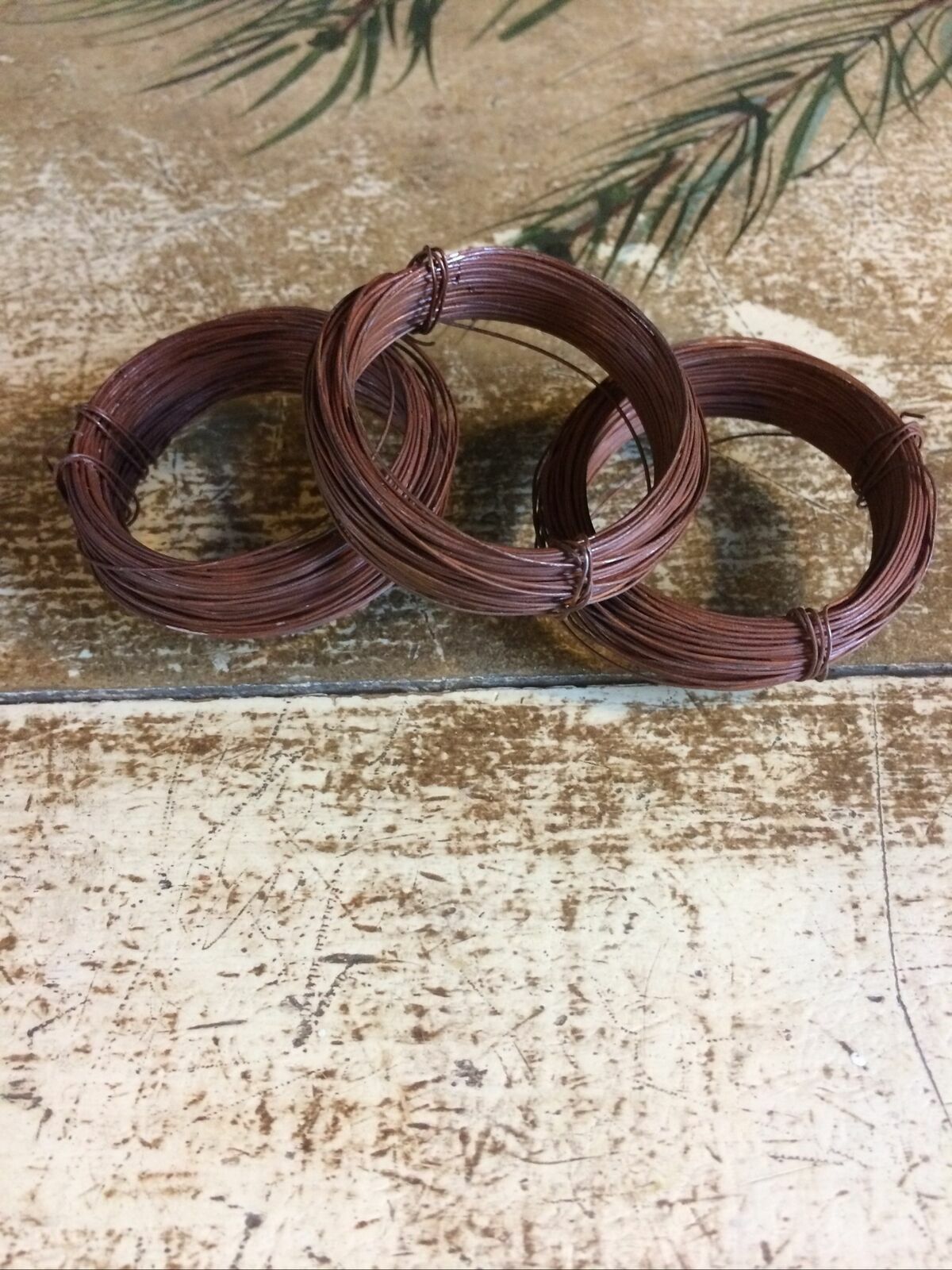 2 Rolls 24 Gauge Rust Rusty Wire Tin 100 Ft Primitive Holiday Craft Supplies