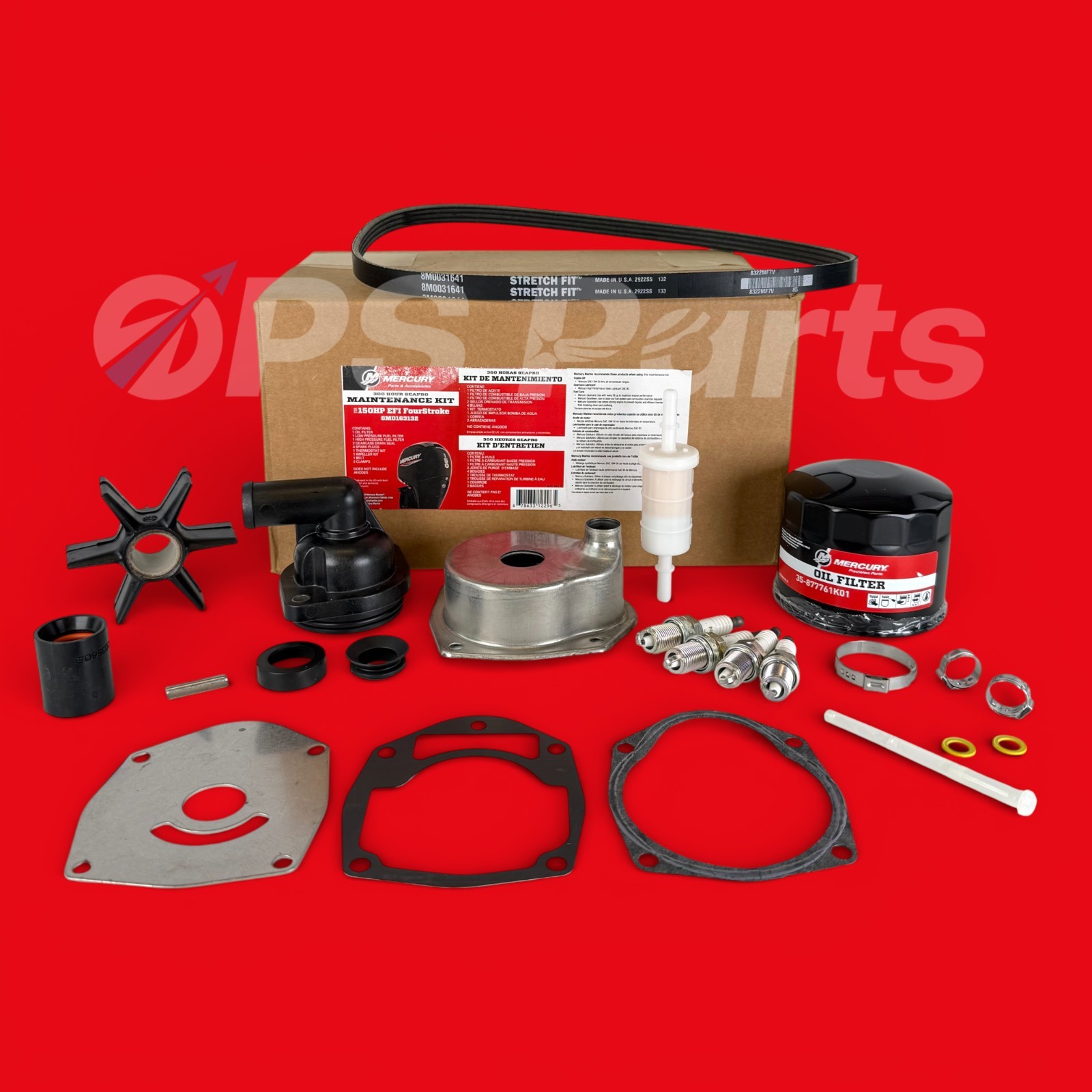 New / OEM Mercury 150 HP EFI 4Stroke 300 Hour Maintenance Kit - Part # 8M0163132