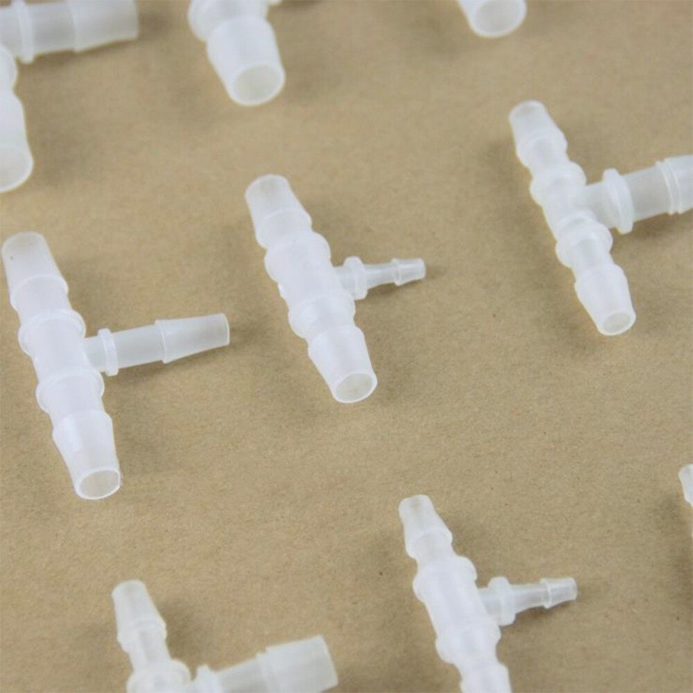 2-20mm T Piece 3 Way Plastic Joiner Barbed Reducer Connector Pipe Hose Water