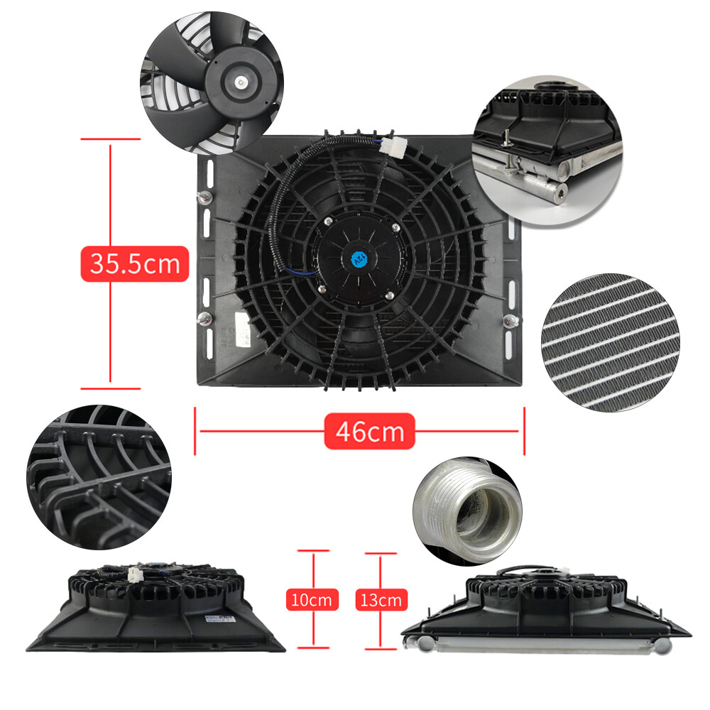 11000 BTU 12V Universal A/C Kit Truck Cab Bus Underdash Air Conditioner 6 Vents